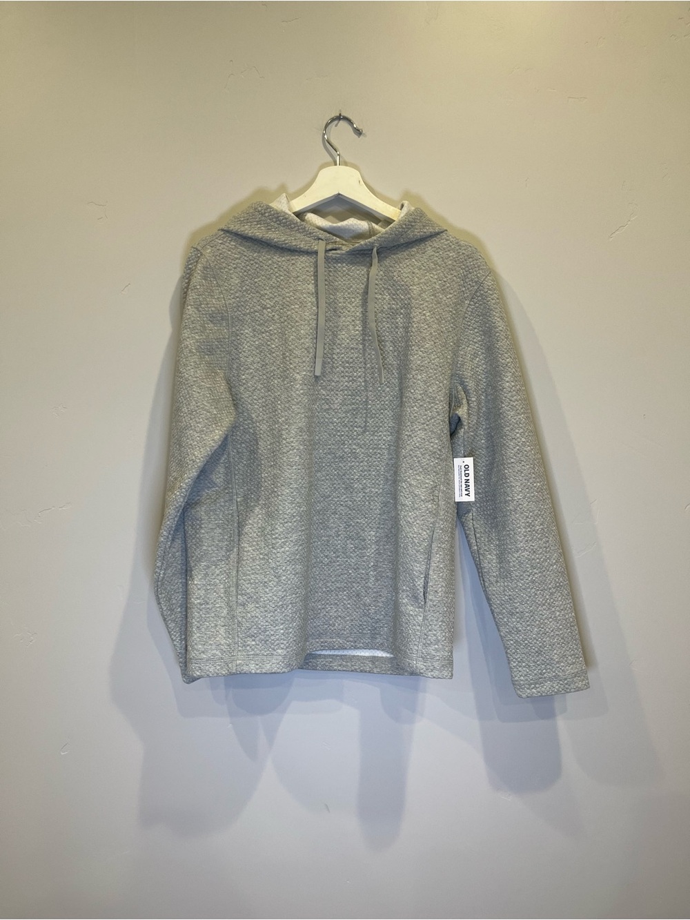 Old Navy Light Gray Hooded Knit Pullover